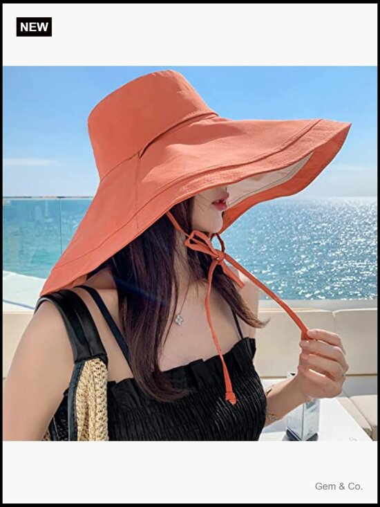 Wide Brim Sun Hat with Wired Edge, Reversible Foldable UPF 50+ display picture 2